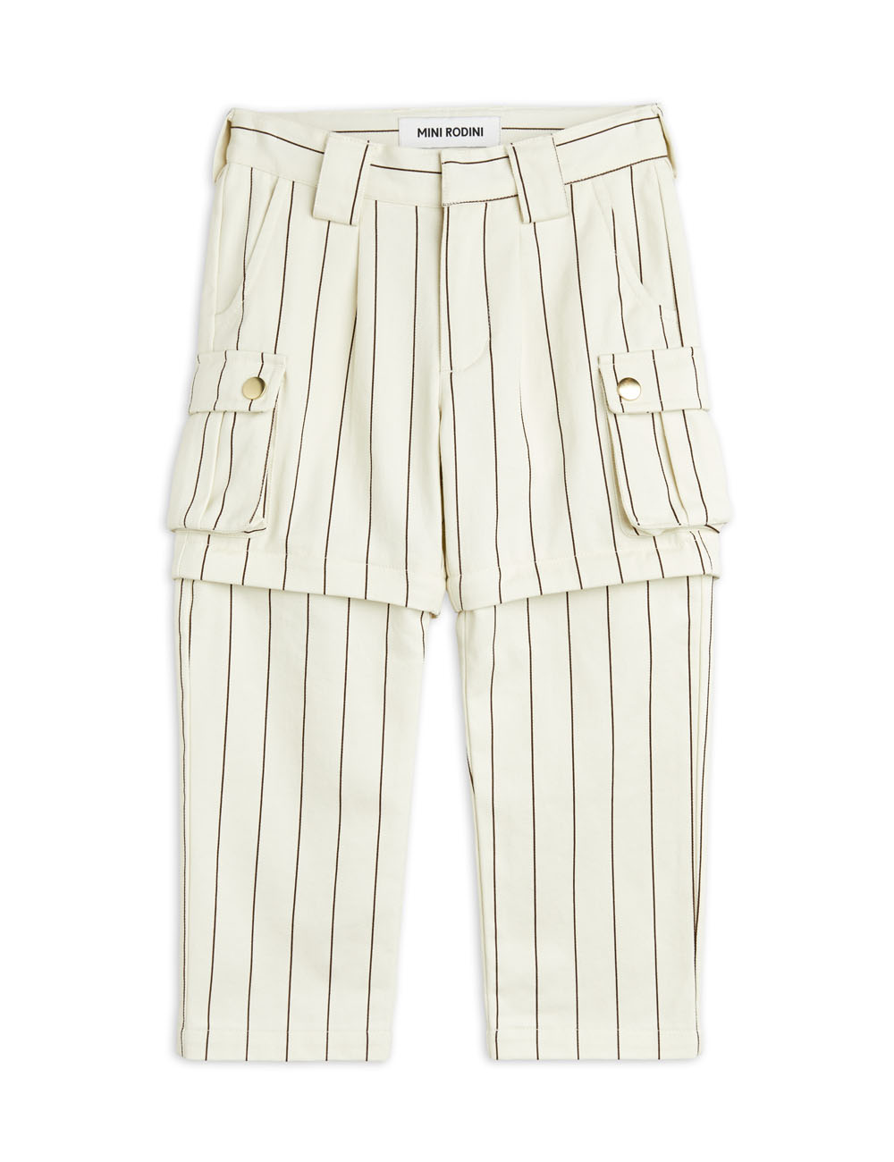 Mini Rodini Stripe all-over print cargo pants Offwhite-140/146