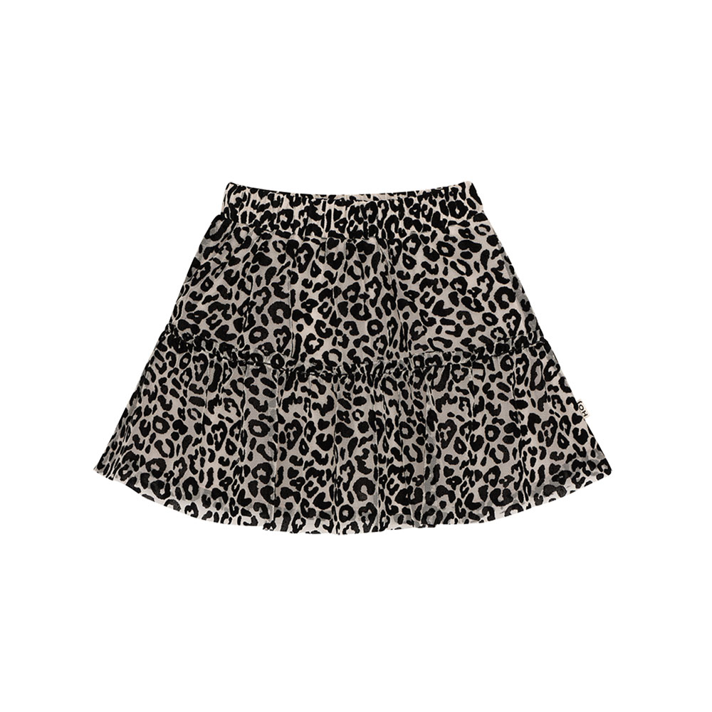 House Of Jamie Mesh Leopard Skirt Flock Leopard-92-98 (2-3y)