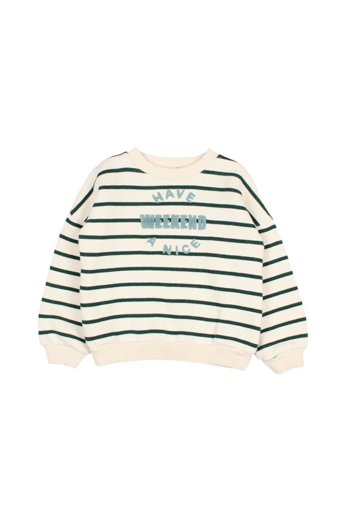 Buho Stripes Sweatshirt Ecru-Green_1