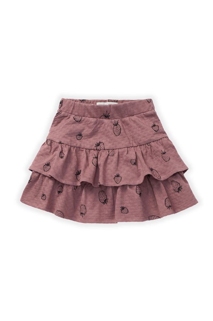 Sproet & Sprout Pointelle skirt print strawberry Orchid_1