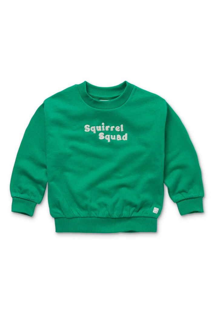 Sproet Sprout Sweatshirt embroidery Squirrel squad Fern green_1
