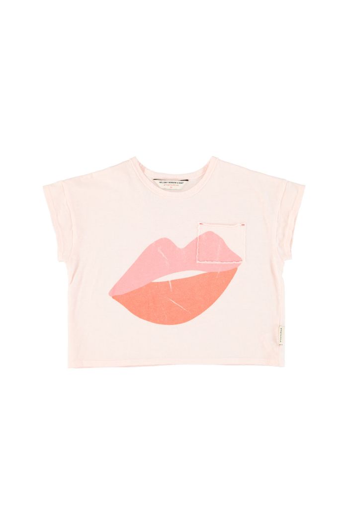 Piupiuchick T-Shirt Light Pink With Lips Print_1