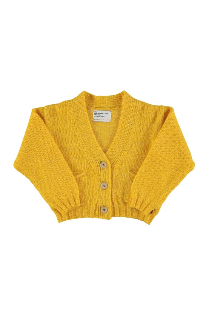 Piupiuchick Knitted V  Jacket Yellow With Lurex_1
