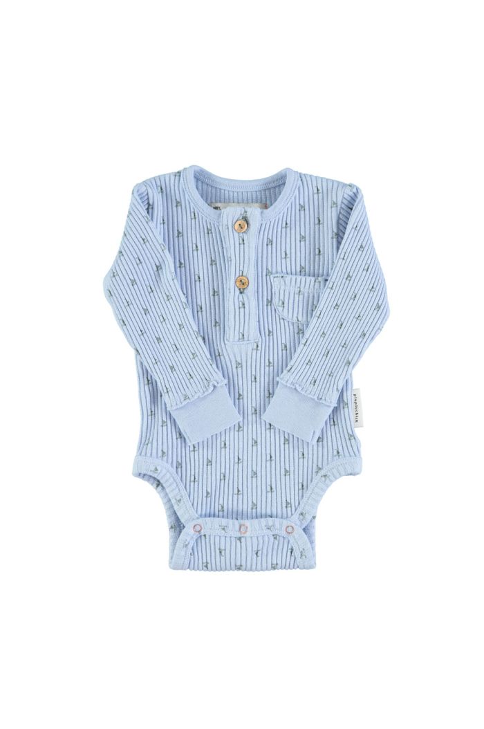 Piupiuchick Baby longsleeve body Light blue with green little boats_1
