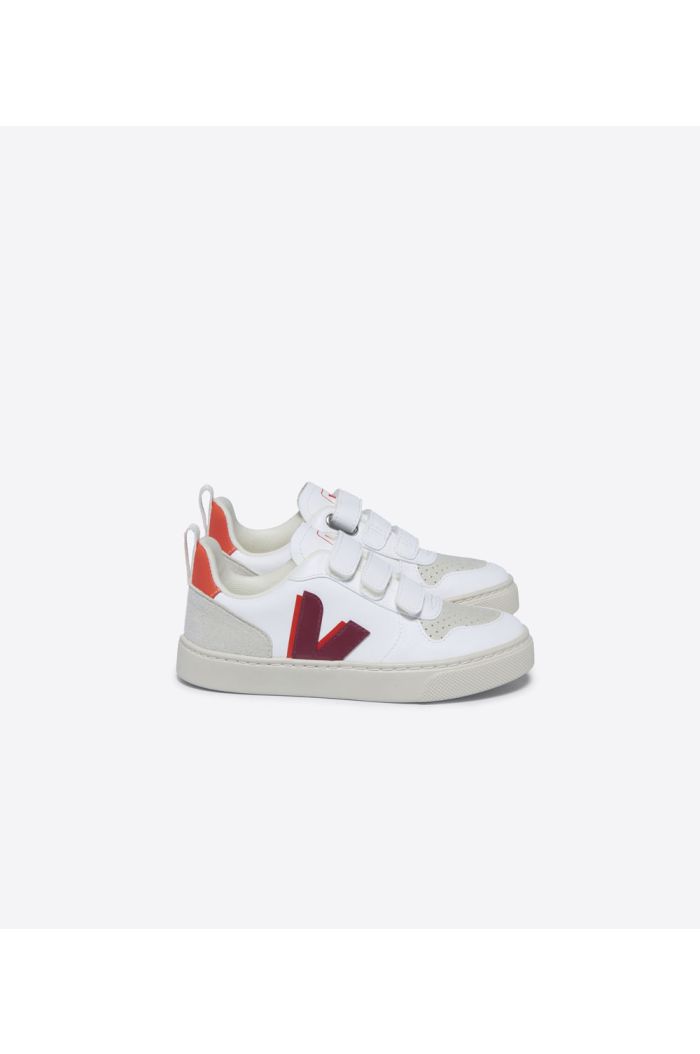 Veja Small V-10 W Cwl Sneakers White Marsala Orange-Fluo_1