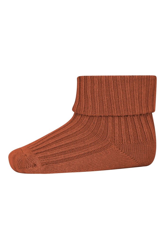 MP Denmark Cotton rib baby socks 4165 Auburn_1