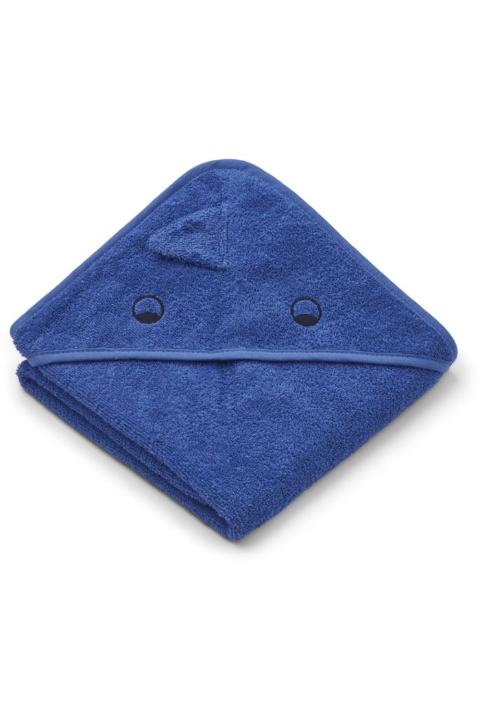 Liewood Albert hooded towel Dino/surf blue_1