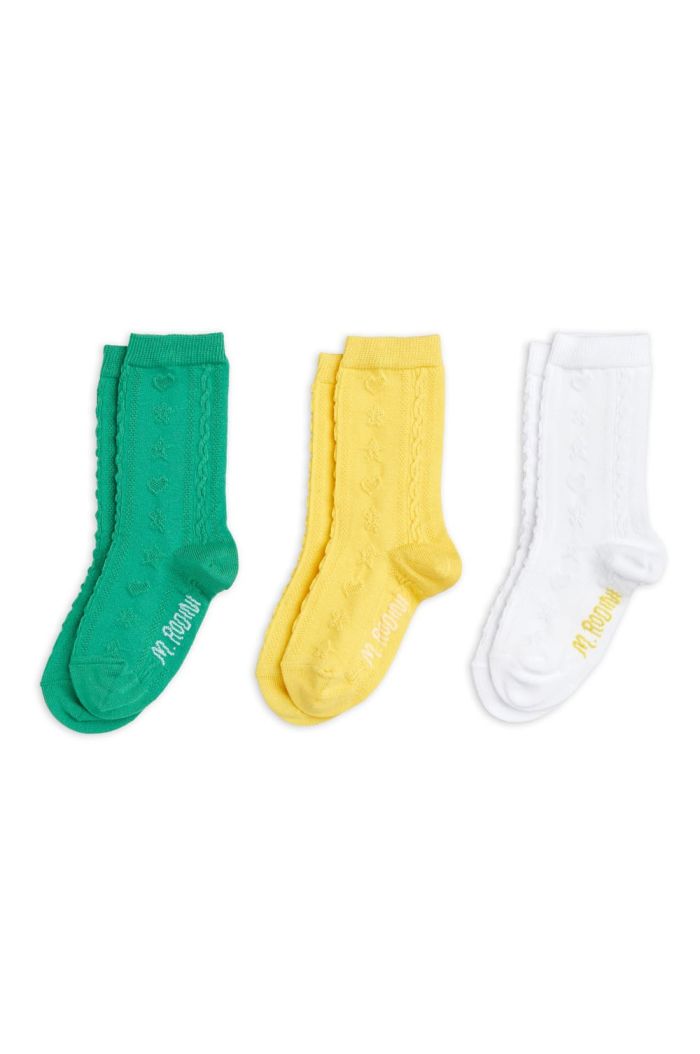 Mini Rodini Pointelle socks 3-pack Multi_1
