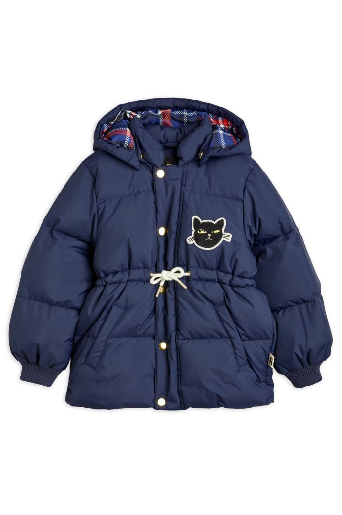 Mini Rodini Cat patch puffer jacket Navy_1