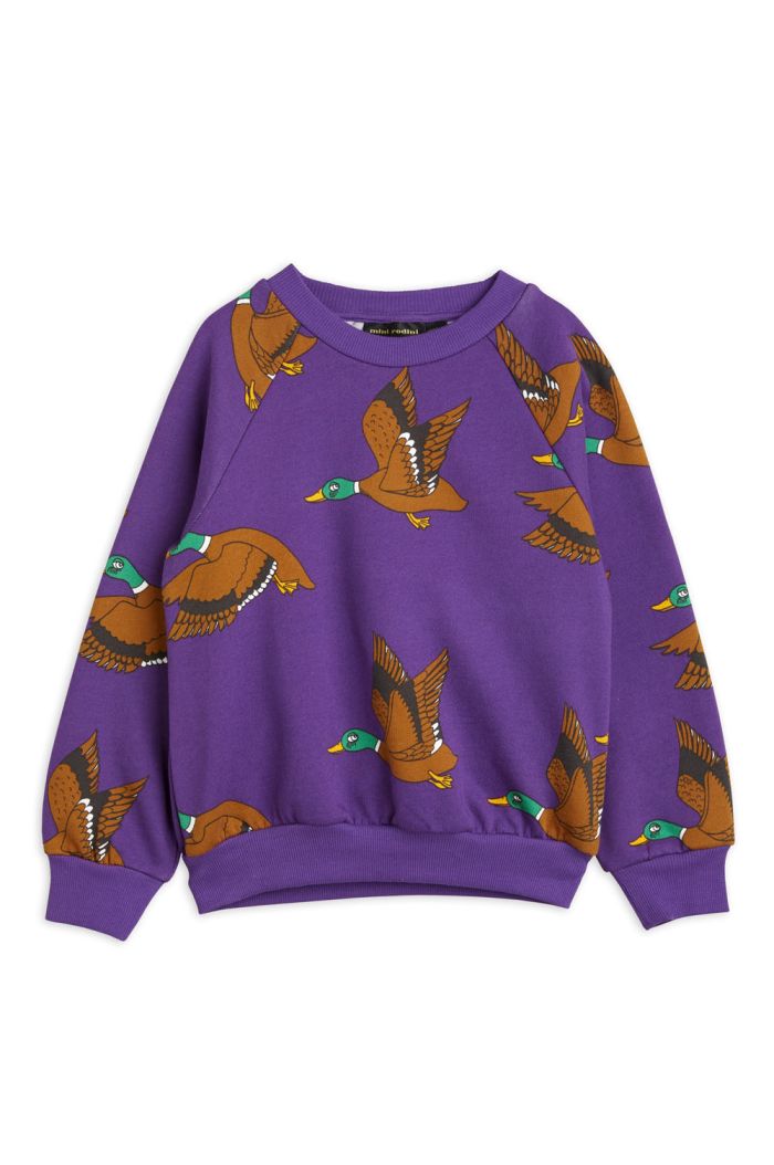 Mini Rodini Ducks allover print sweatshirt Purple_1