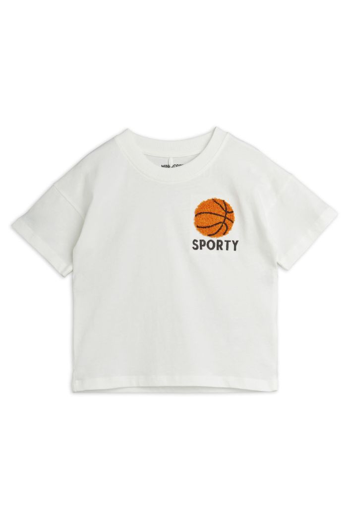 Mini Rodini Basketball chenille emb t-shirt White_1