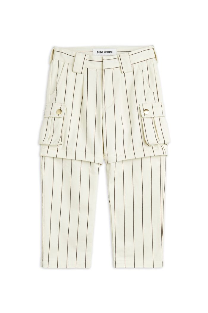 Mini Rodini Stripe all-over print cargo pants Offwhite_1