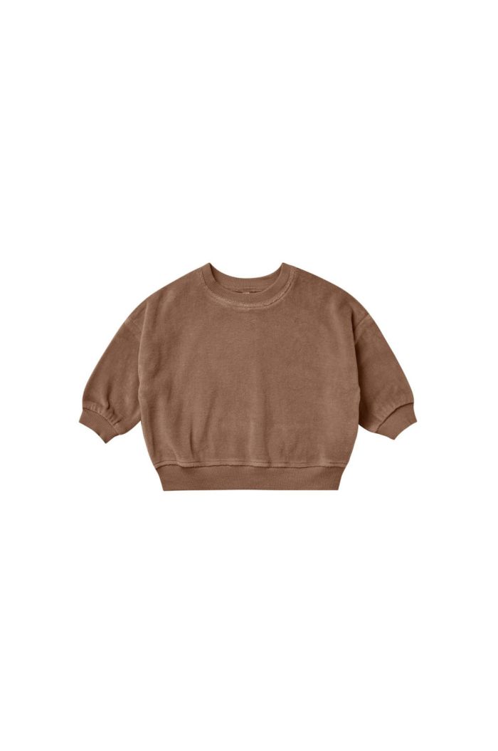 Quincy Mae Velour Relaxed Sweatshirt Cocoa_1