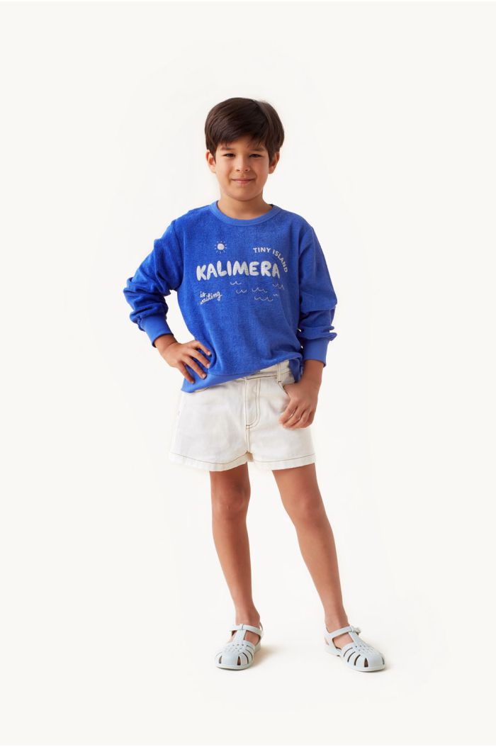 Tinycottons Kalimera Sweatshirt Ultramarine/Light Cream_1