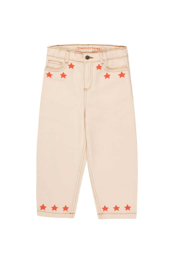 Tinycottons Stars Baggy Jeans Light Cream_1