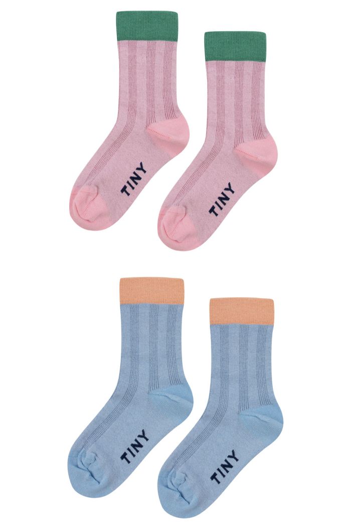 Tinycottons Metallic Socks Pack Light Pink/Sky Blue_1