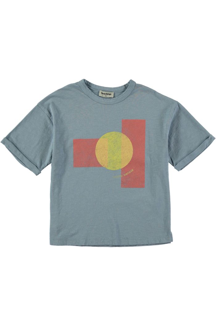 Tocoto Vintage Oversized Printed T-Shirt Sunshine Blue_1