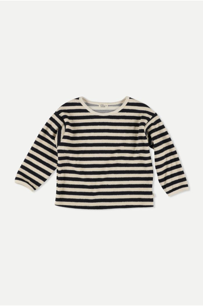 My Little Cozmo Organic toweling stripe sweatshirt Navy_1