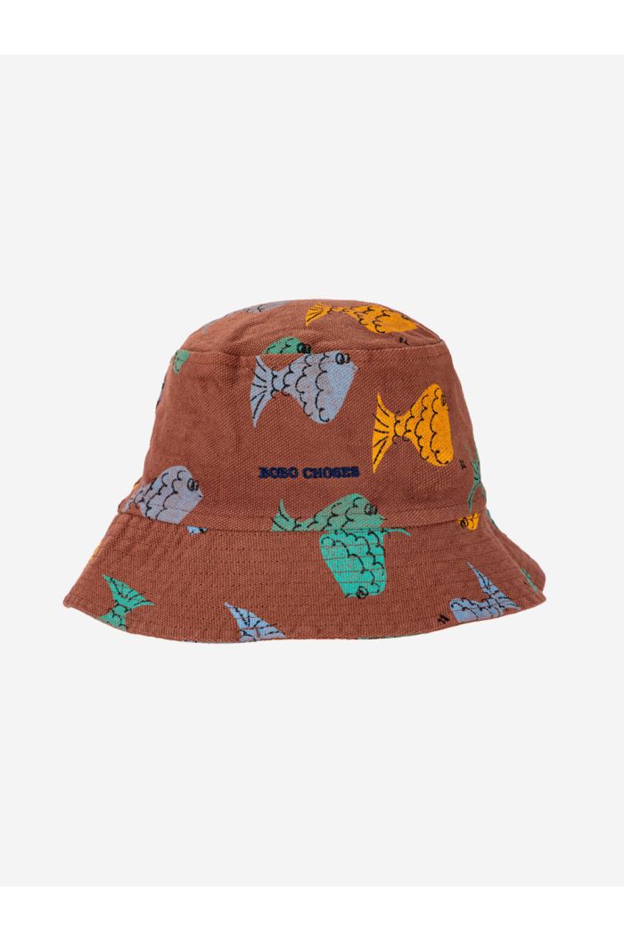 Bobo Choses Multicolor Fish all over hat Brown_1