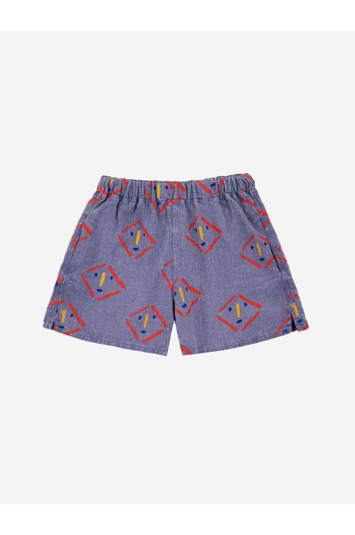 Bobo Choses Masks all over woven shorts Prussian Blue_1