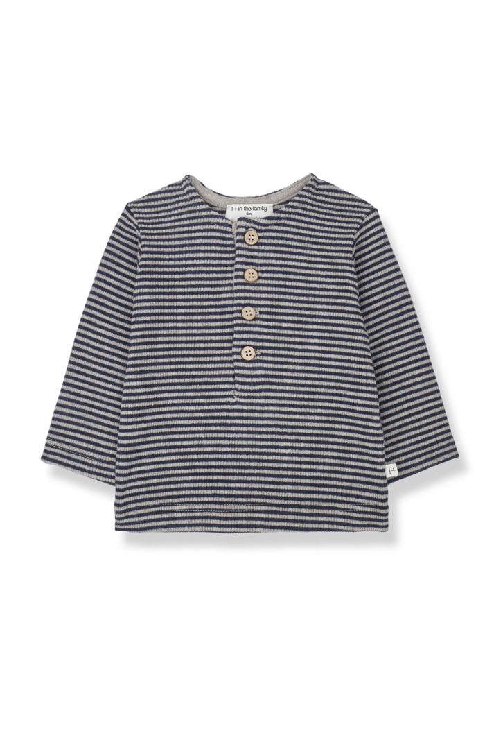 One in the family WILLEM henley t-shirt Navy-Taupe_1
