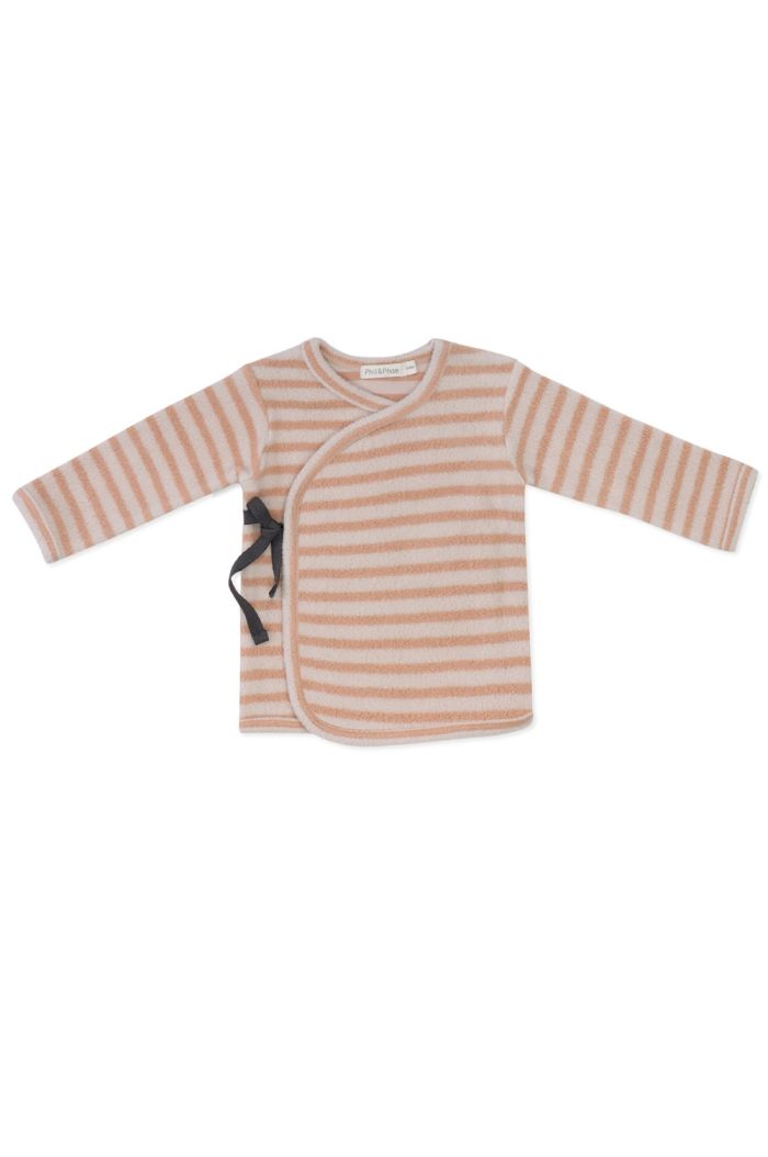 Phil&Phae Teddy baby cardigan stripes Rose Tan_1