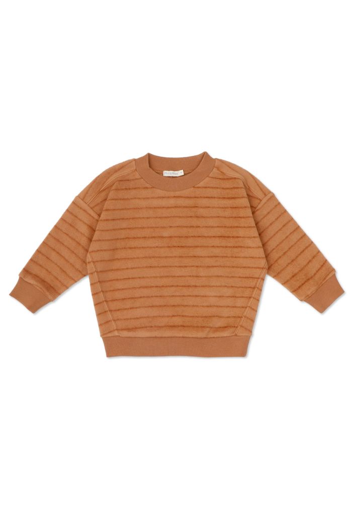 Phil Phae Oversized teddy sweater stripes Clay_1