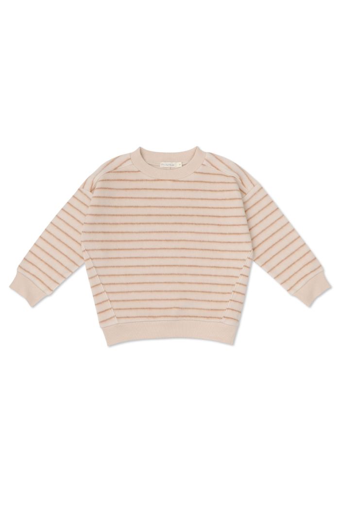 Phil Phae Oversized teddy sweater stripes Warm Cream_1