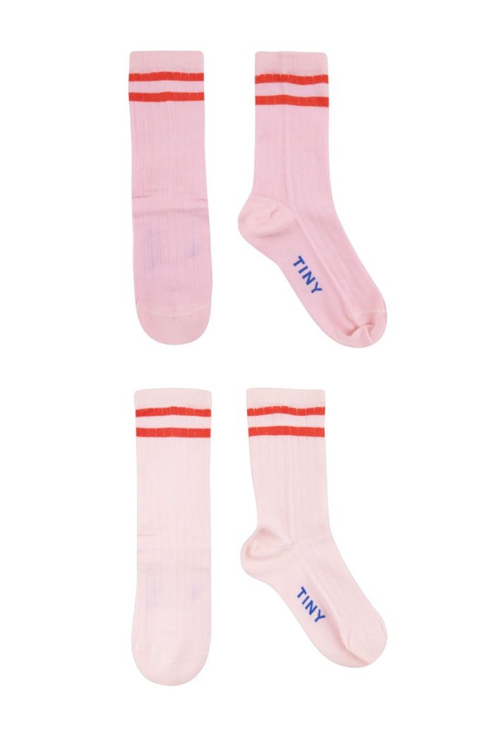 Tinycottons Stripes Medium Socks Pack Soft Pink/Powder Pink_1