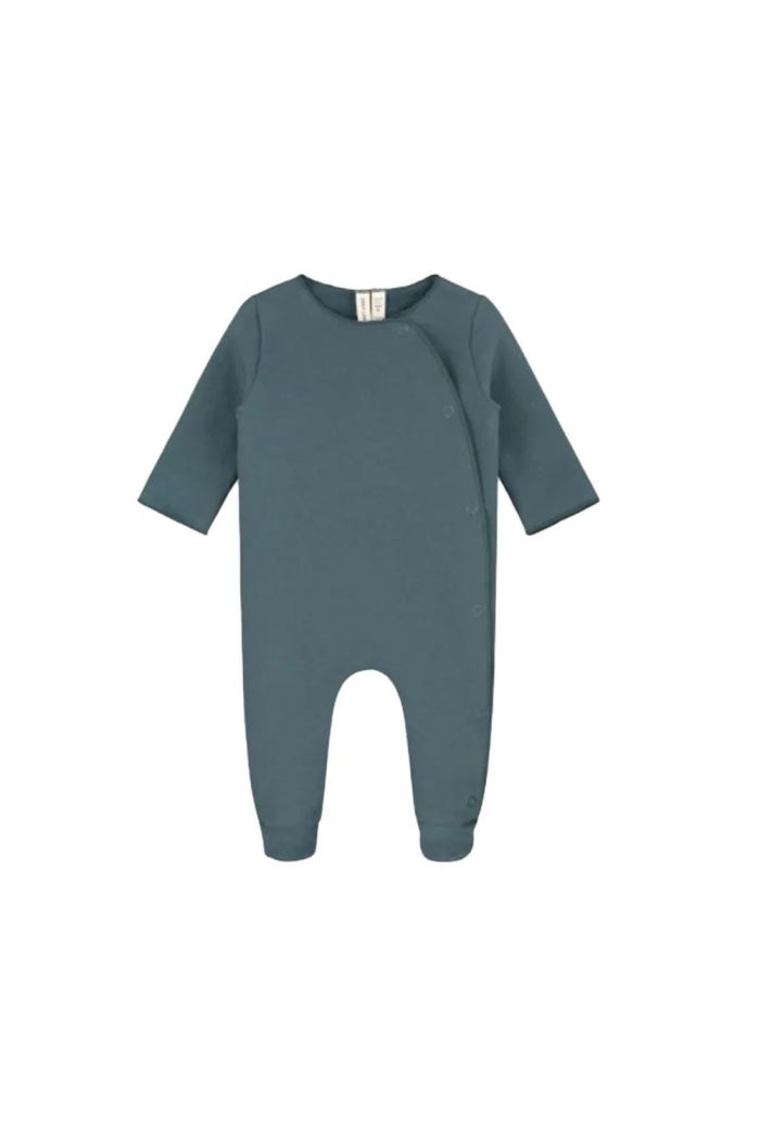 Gray Label Newborn Suit with Snaps Blue Grey