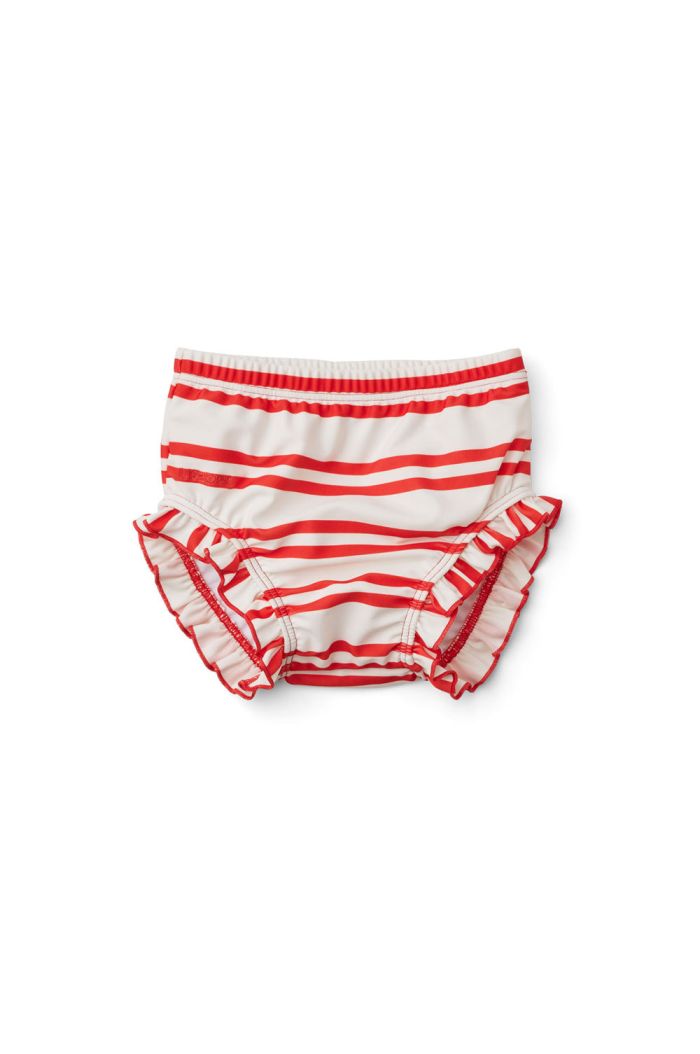Liewood Mila baby swim pants Stripe: Creme de la creme/Apple red