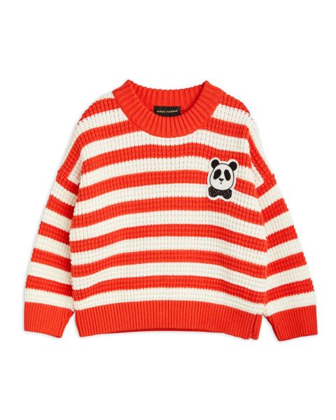 Mini Rodini Panda knitted sweater Red_1