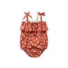 Sproet Sprout Romper straps tomato print Tuscany red