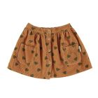 Piupiuchick Short Skirt With Pockets Brown With Green Hearts