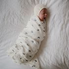Mushie Swaddle whales 